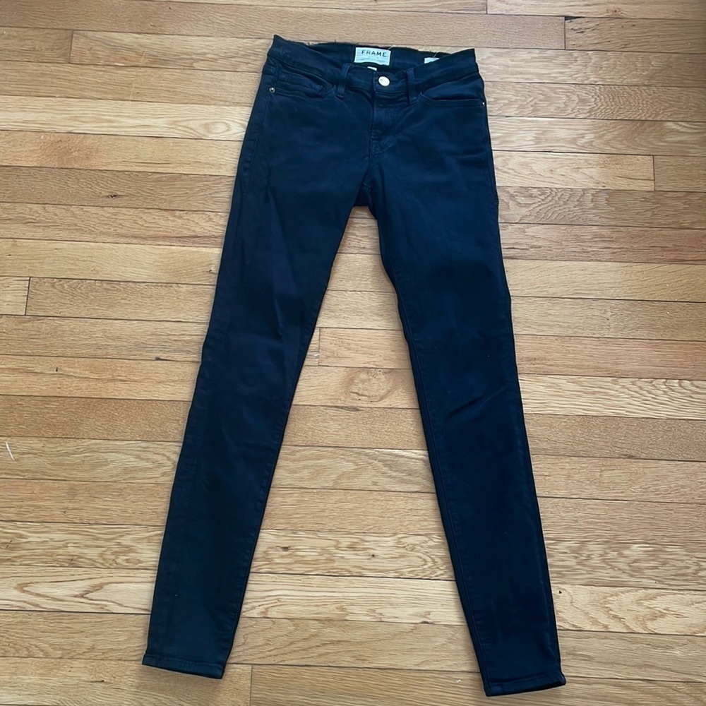 FRAME Denim Black Skinny Jeans - size 24
